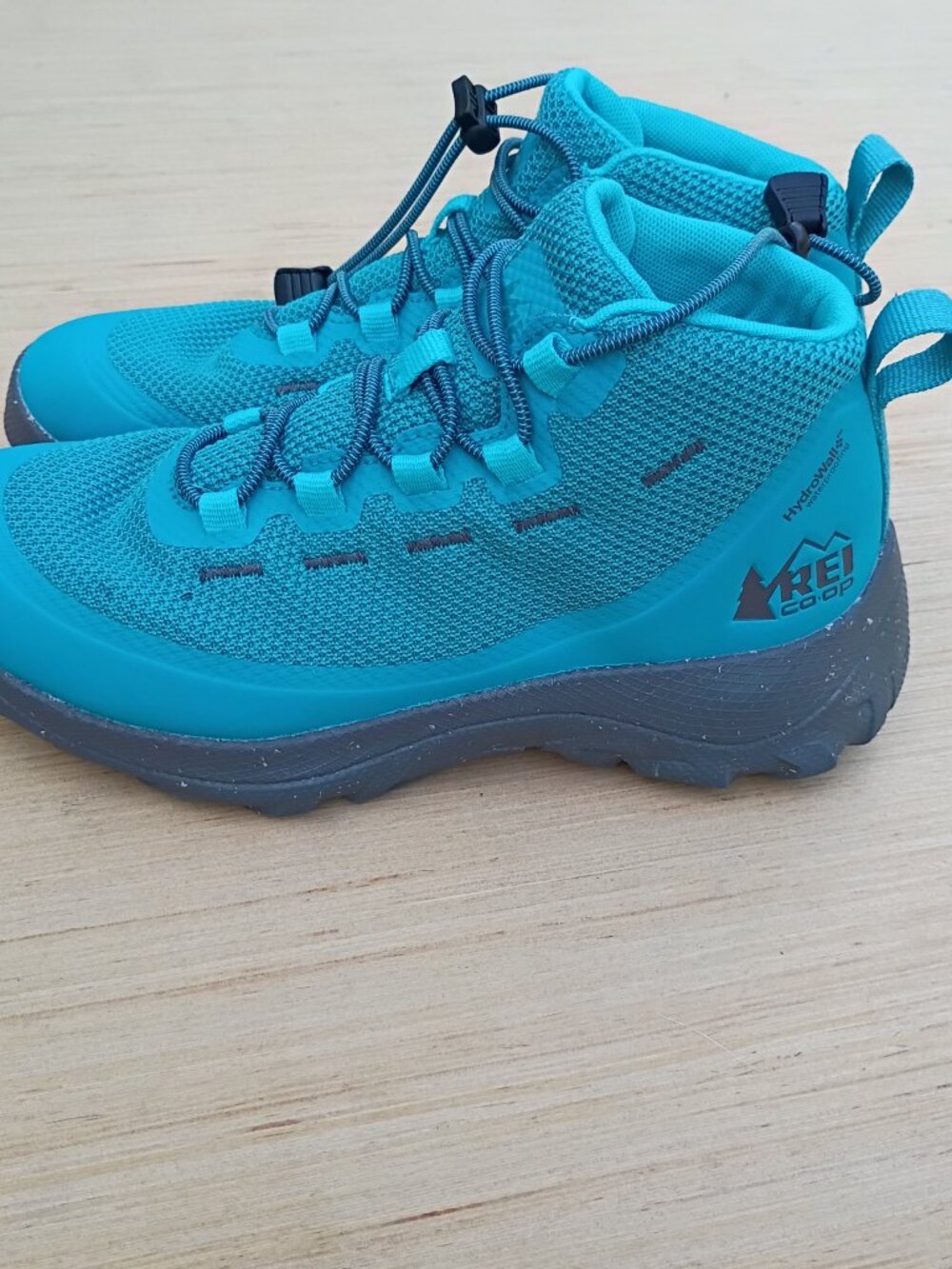 REI Co-op Kids Trailmade HydroWall Waterproof Hiking Boots Teal Blue Youth Sz 4Y